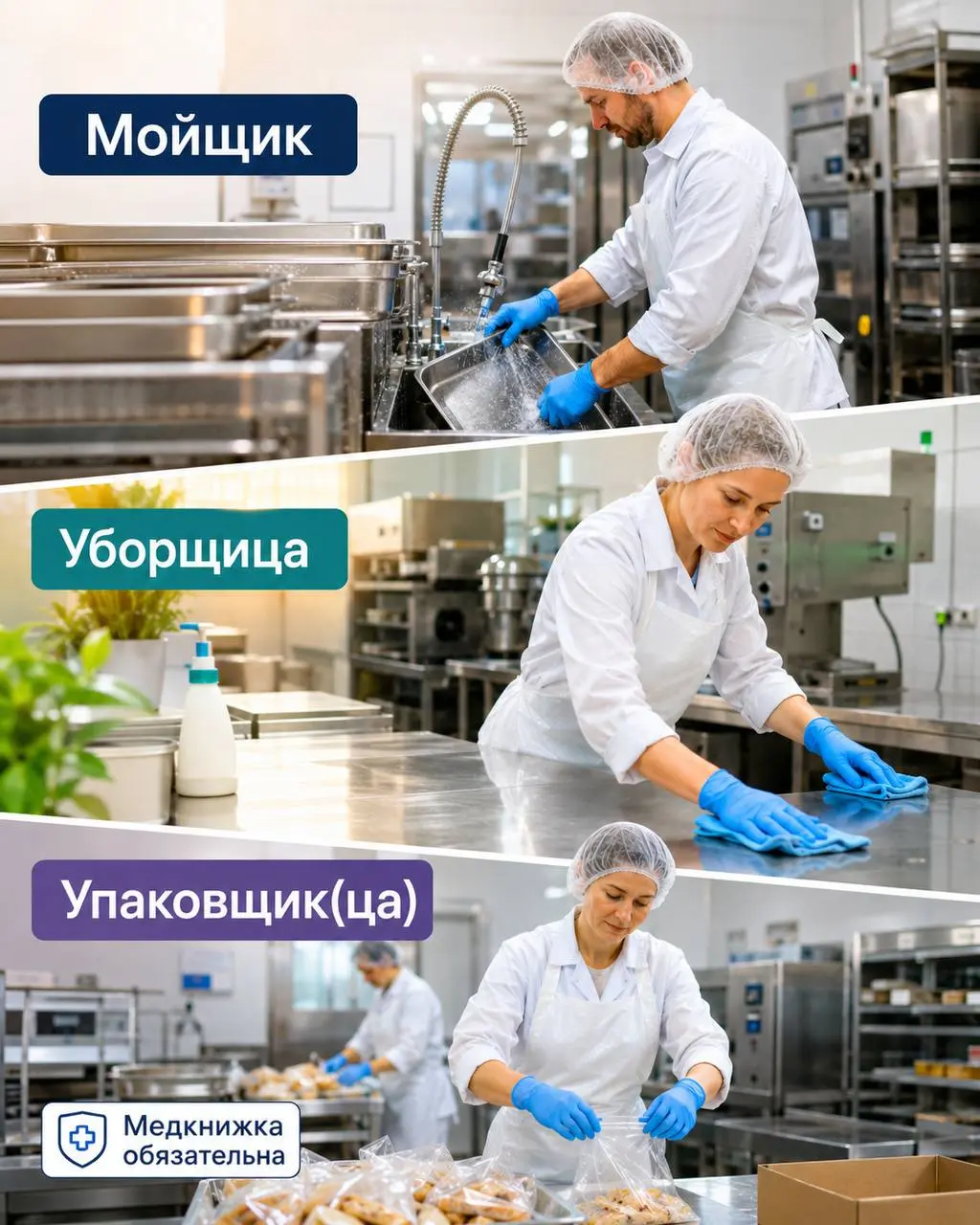 1️⃣МОЙЩИК,
2️⃣УБОРЩИЦА,
3️⃣УПАКОВЩИК(ЦА)
От 4 200₽/смена
Пищевое производство
• Москва, м. Озёрная, ул Рябиновая
• Производство
• +79200666384
Полное описание вакансии размещено в Телеграм и Макс | Сетка — социальная сеть от hh.ru