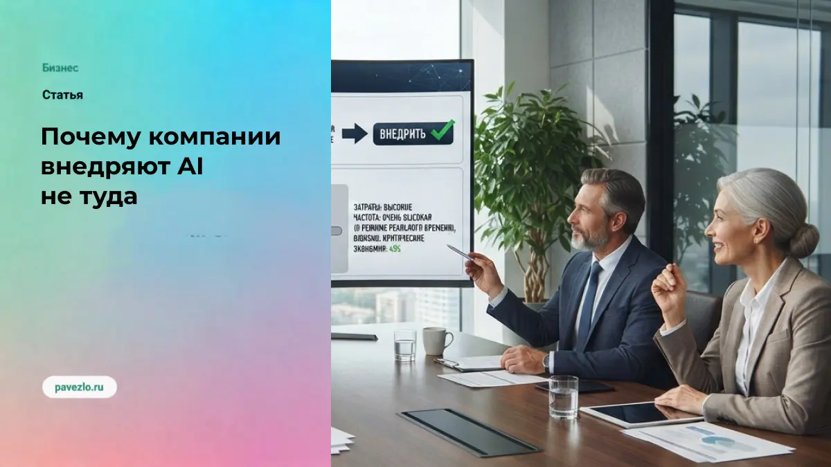 Почему компании внедряют AI не туда | Сетка — социальная сеть от hh.ru
