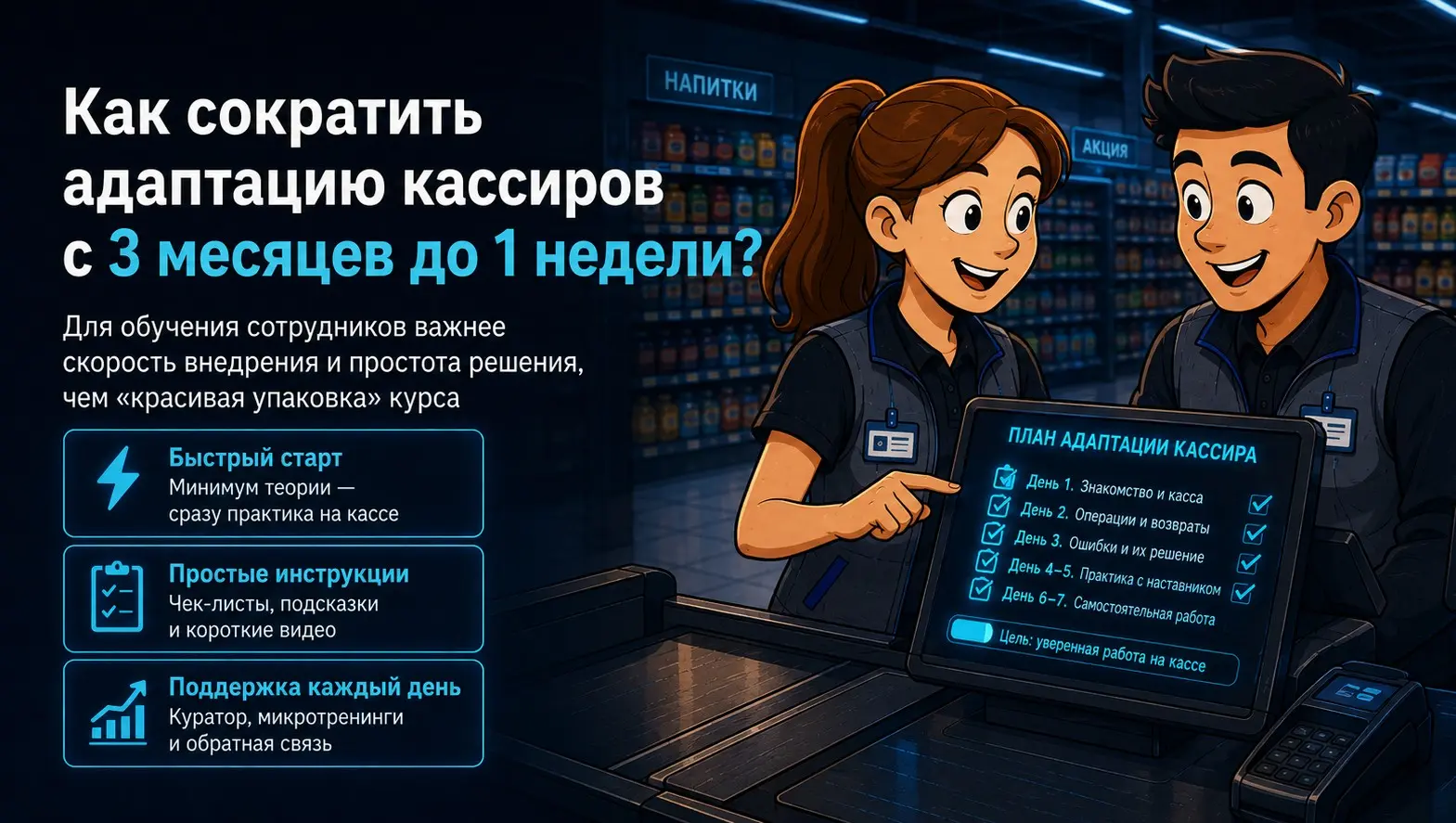 Как сократить адаптацию кассиров с 3 месяцев до 1 недели? | Сетка — социальная сеть от hh.ru