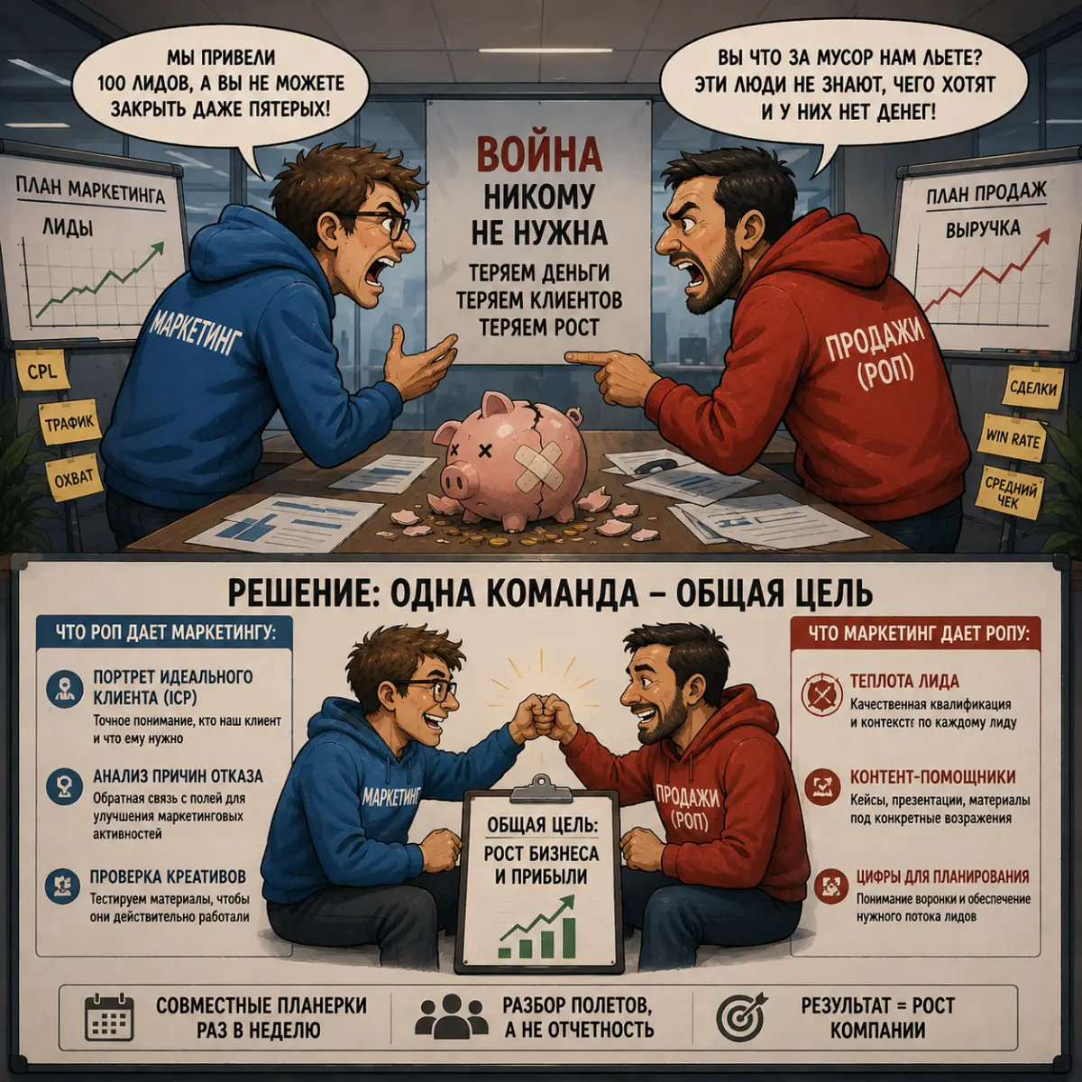 Продажи vs Маркетинг: почему мы воюем? | Сетка — социальная сеть от hh.ru