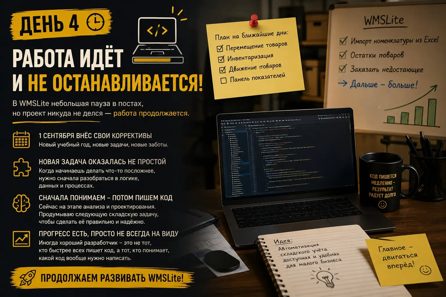 День 4. Иногда код пишется медленнее, чем хотелось бы 😅 | Сетка — социальная сеть от hh.ru