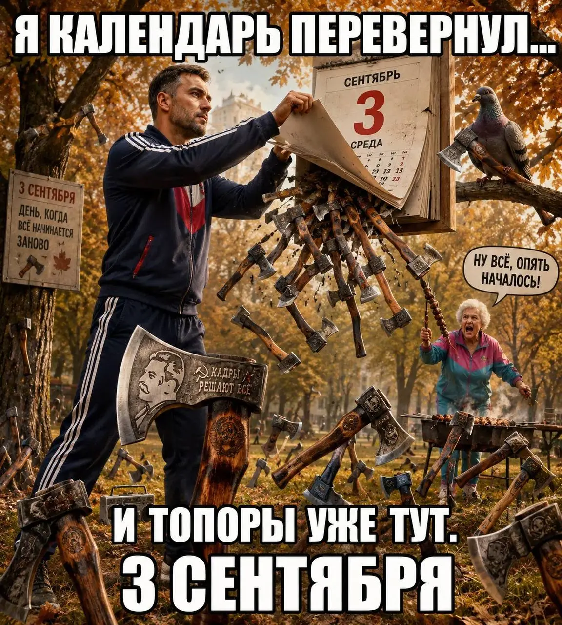 🎶 Я календарь перевернул...
И понял одну страшную вещь.
Каждый год 3 сентября происходит одно и то же:
кто-то включает Шуфутинского;
кто-то пересылает мемы;
а у нас будто открывается портал.. | Сетка — социальная сеть от hh.ru