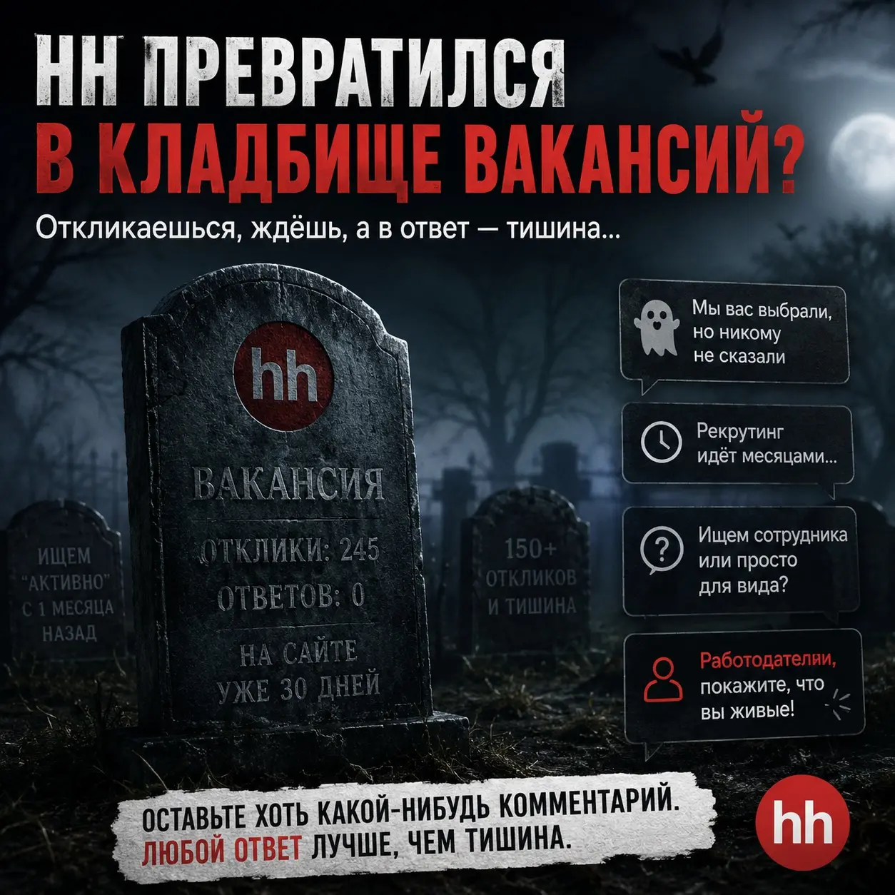 HH.ru превратился в кладбище | Сетка — социальная сеть от hh.ru