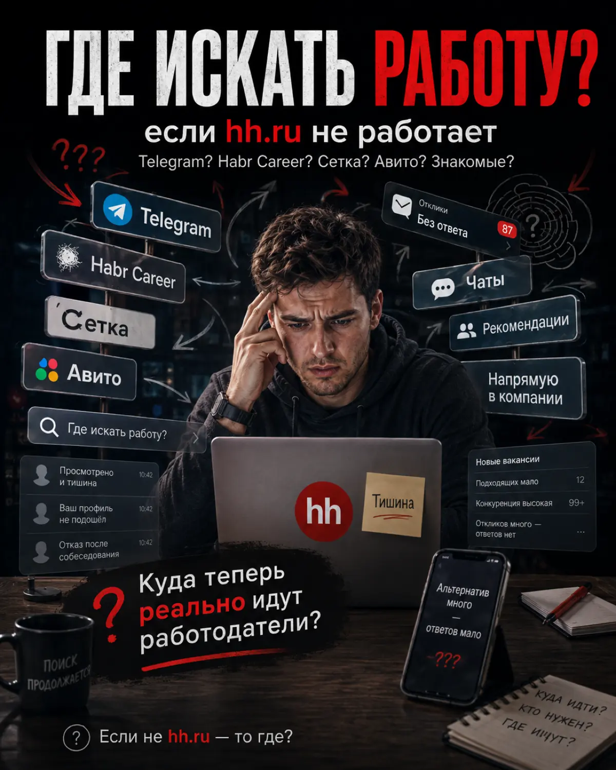 Где искать работу, если hh.ru больше не работает? | Сетка — социальная сеть от hh.ru