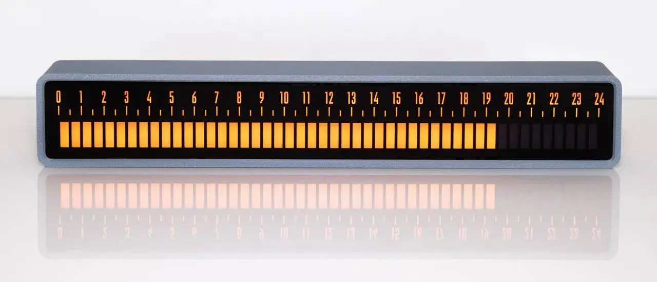 Linear Clock |Designer: daylight machines
Обычные часы почти всегда отвечают на один вопрос: который час. Но они гораздо хуже отвечают на другой, иногда более важный: где я сейчас внутри своего дня | Сетка — социальная сеть от hh.ru