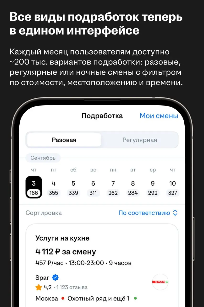 ✅ На платформе hh․ru появился новый сервис дополнительной занятости
Хэдхантер объединил вакансии для подработки с hh․ru и предложения из сервиса «Моя смена», в который компания инвестировала в прошлом... | Сетка — социальная сеть от hh.ru