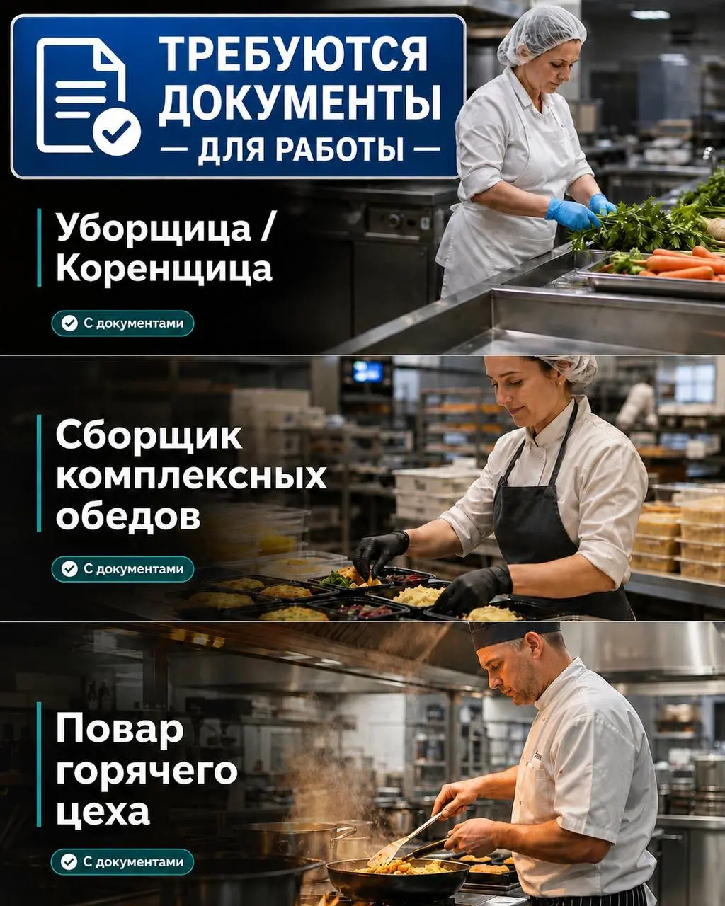 1️⃣УБОРЩИЦА / КОРЕНЩИЦА - от 4500₽/смена
2️⃣СБОРЩИК КОМПЛЕКСНЫХ ОБЕДОВ - от 4500₽/смена
3️⃣ПОВАР ГОРЯЧЕГО ЦЕХА - от 6000₽/смена
Прямой работодатель
• Москва, м | Сетка — социальная сеть от hh.ru