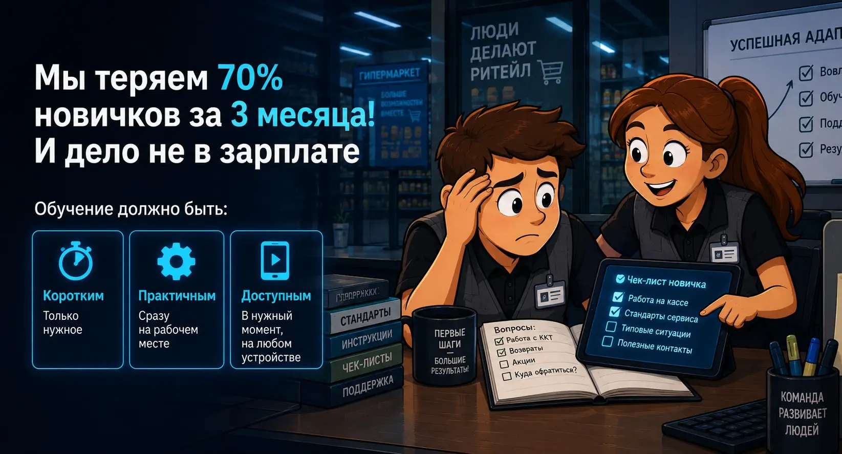 Мы теряем 70% новичков за 3 месяца! И дело не в зарплате | Сетка — социальная сеть от hh.ru