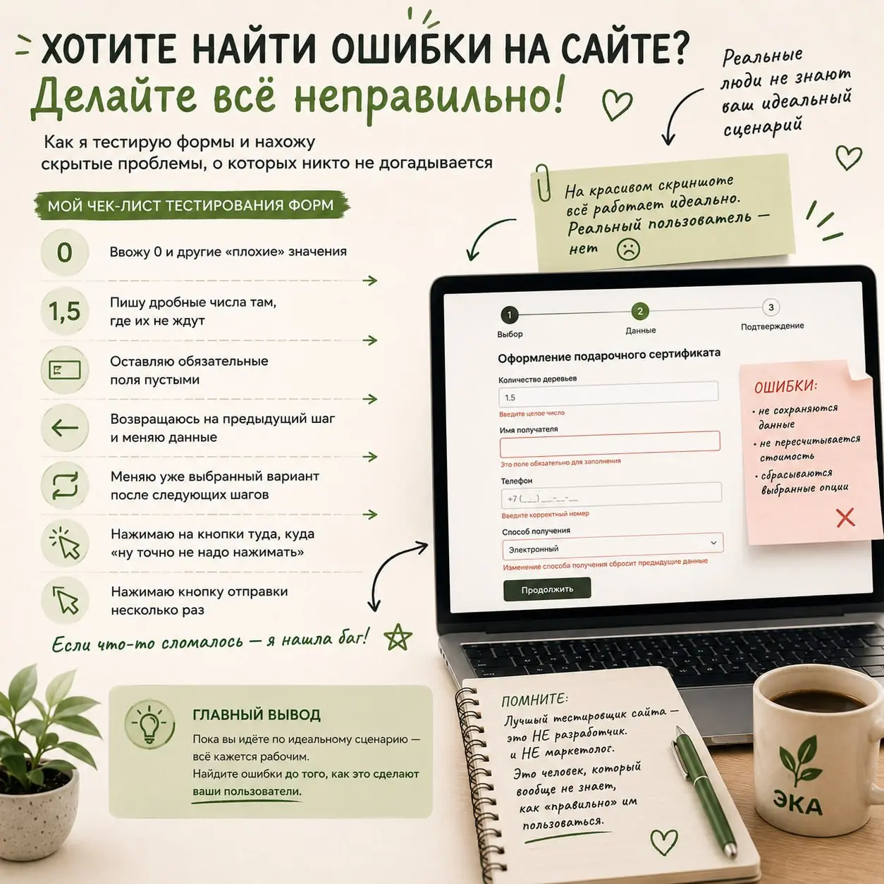 Хотите найти ошибки на сайте? Перестаньте пользоваться им правильно.
Серьёзно | Сетка — социальная сеть от hh.ru