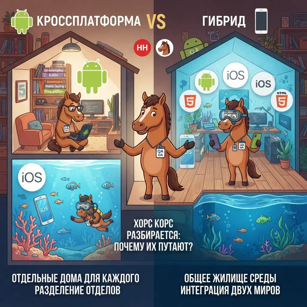 Гибридное ≠ кроссплатформенное. | Сетка — социальная сеть от hh.ru