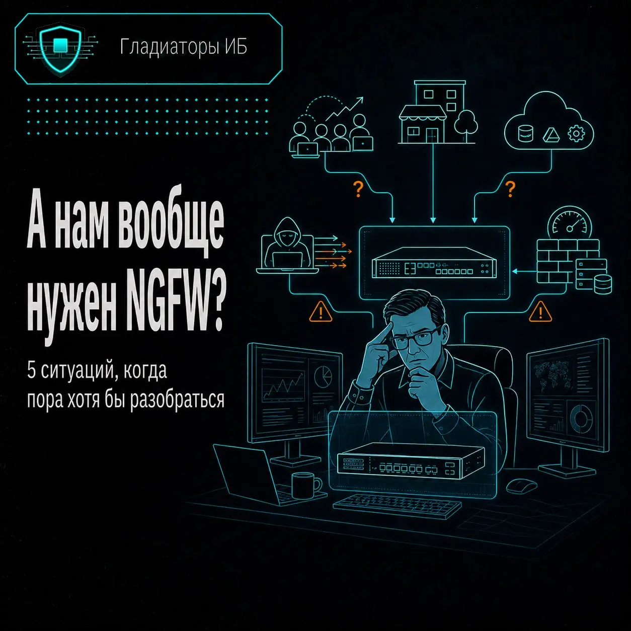 ❓ А нам вообще нужен NGFW?
Такой вариант ответа выбрали в нашем недавнем опросе. И, пожалуй, это один из самых нормальных вопросов перед любым проектом по сетевой безопасности | Сетка — социальная сеть от hh.ru