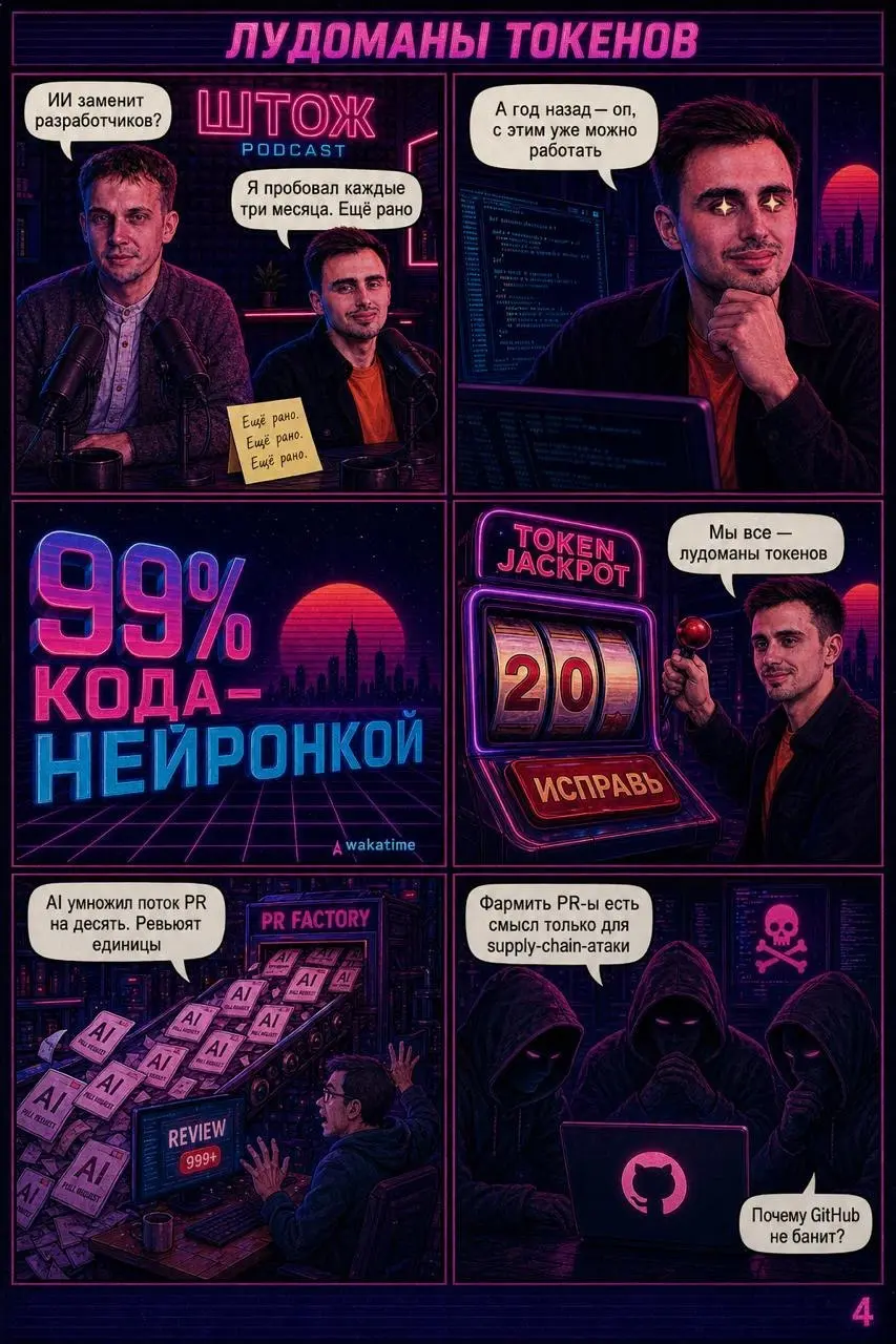 Для тех, кому лень слушать подкаст, всегда можно натравить нейронку сгенерировать из него комикс😂 Идея принадлежит @pmdmpmdmpm из чата
Версия в чате не сходилась с самим подкастом - GPT нагенерила дже... | Сетка — социальная сеть от hh.ru