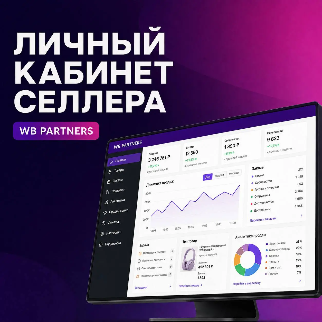 🖥 Личный кабинет продавца Wildberries: с чего начать
После регистрации селлер попадает в WB Partners — главный центр управления магазином | Сетка — социальная сеть от hh.ru
