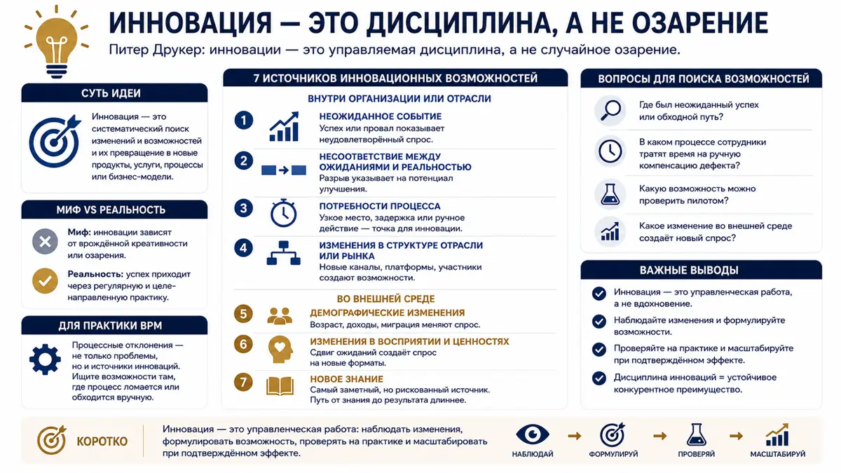 🎯 Несгораемая классика: инновация — это дисциплина | Сетка — социальная сеть от hh.ru