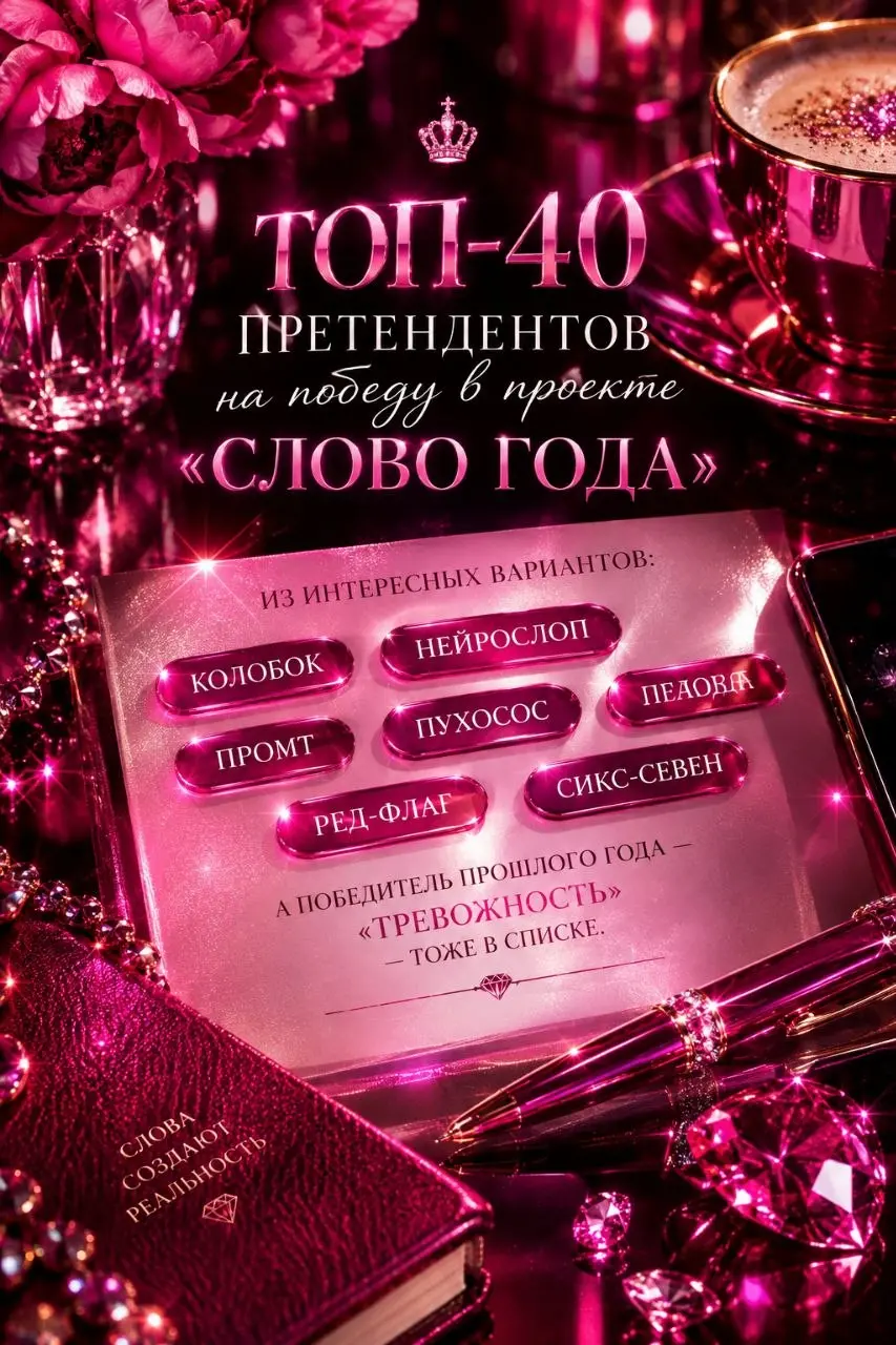 У проекта «Слово года» появился шорт-лист из 40 претендентов на победу.
Из самых любопытных — «колобок», «нейрослоп», «пухосос», «промт», «ред-флаг» и загадочный «сикс-севен» | Сетка — социальная сеть от hh.ru