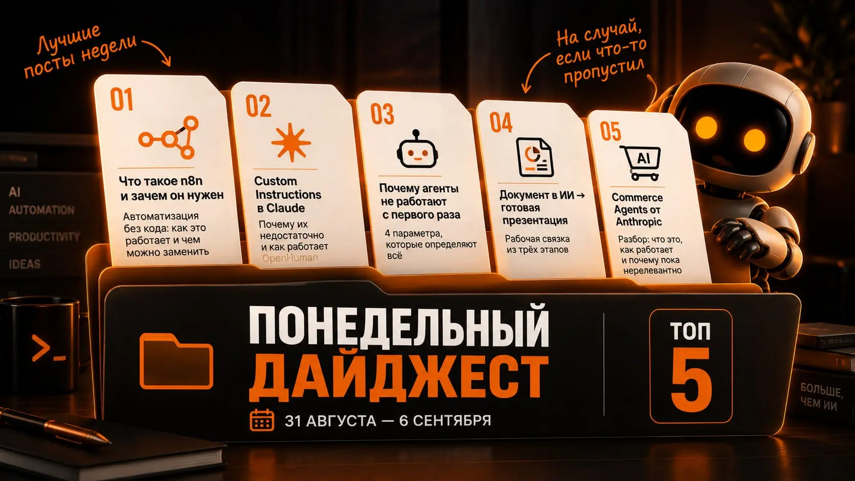 Понедельный дайджест · 31 августа — 6 сентября
Лучшие посты прошлой недели на случай, если что-то пропустил
1️⃣ Слышал про n8n, но до сих пор не понял что это и для чего
n8n — инструмент который соеди... | Сетка — социальная сеть от hh.ru