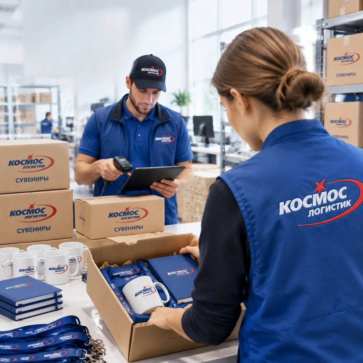 Хранение сувениров с логотипом
Чтобы за 3-6 месяцев не осела пыль, мы в Космос Логистик советуем обматывать паллеты стрейч-пленкой (от 90 ₽). Хранение стоит от 25 ₽/сутки | Сетка — социальная сеть от hh.ru
