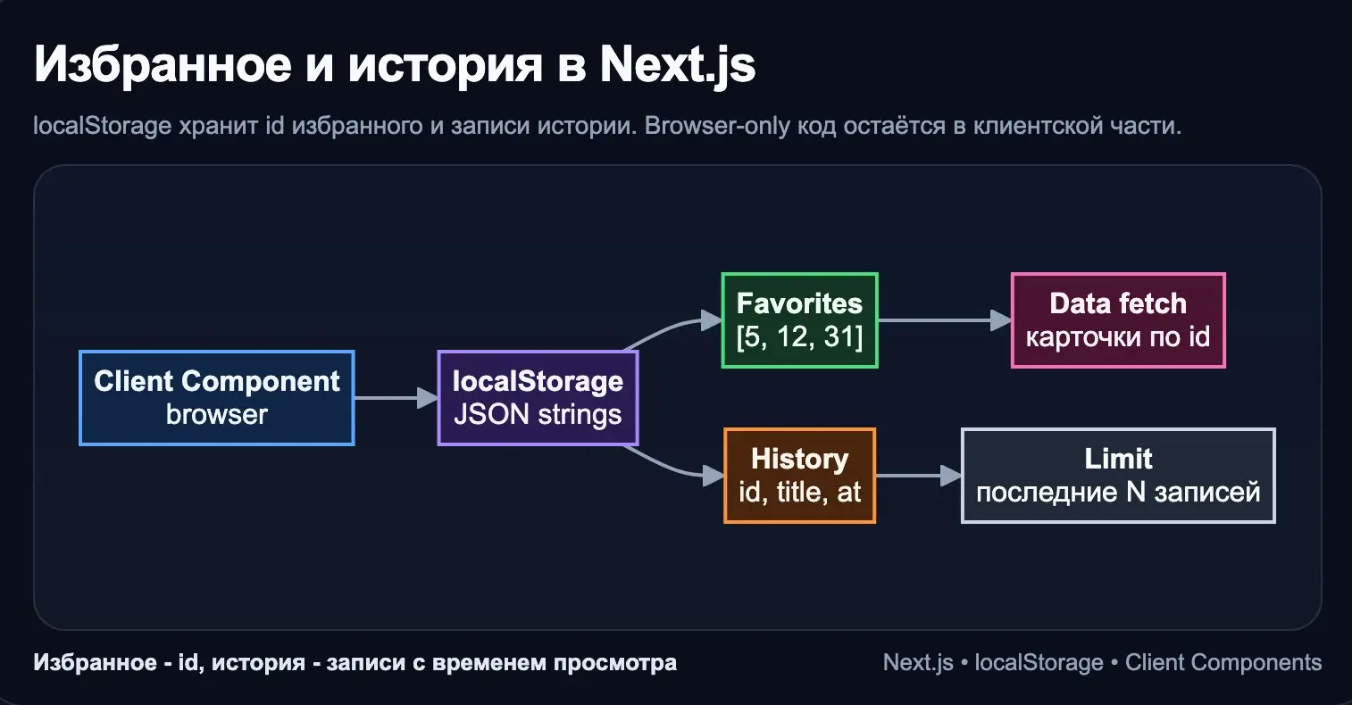 Next.js, как хранить избранное и историю | Сетка — социальная сеть от hh.ru