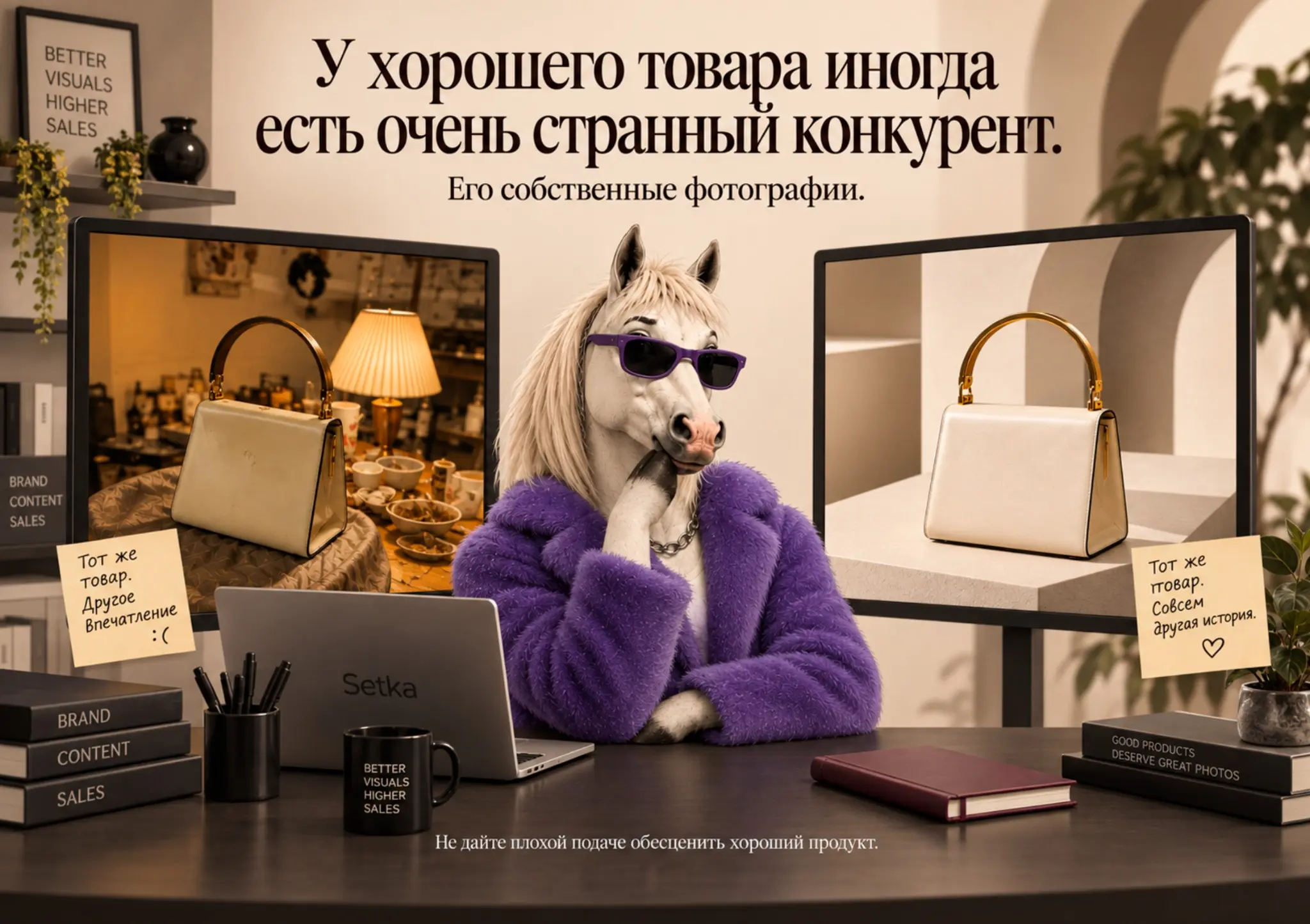 У хорошего товара иногда есть очень странный конкурент.
Не другой бренд.
Не цена.
Не маркетплейс.
Его собственные фотографии | Сетка — социальная сеть от hh.ru