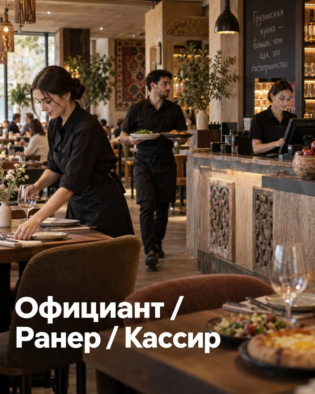 1️⃣ОФИЦИАНТ - от 3000₽/смена + чаевые + мотивация
2️⃣РАНЕР - от 3000₽/смена + чаевые от официантов
3️⃣КАССИР - от 4500₽/смена
Ресторан ЧАКАПУЛИ
• Москва, м | Сетка — социальная сеть от hh.ru
