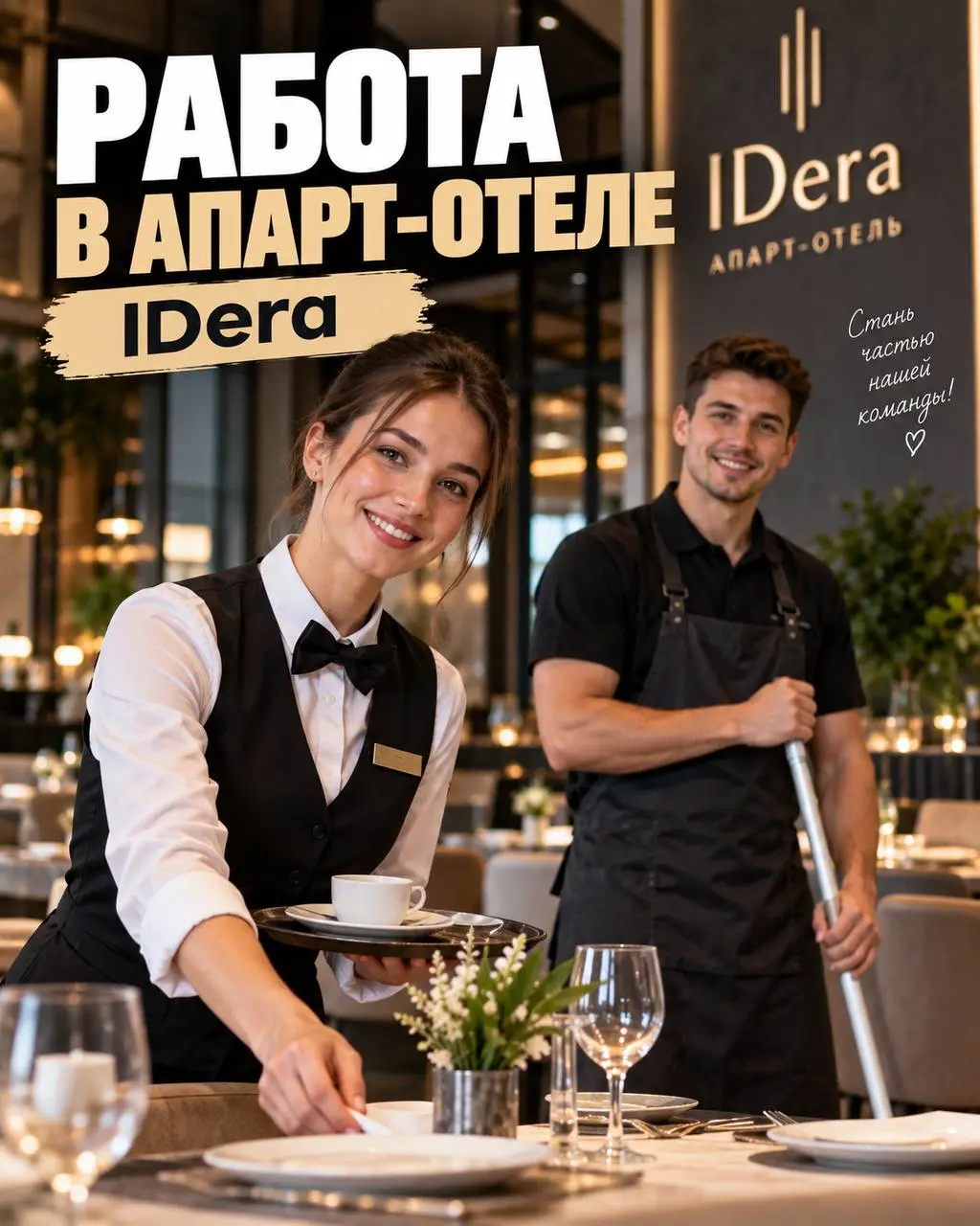 1️⃣ОФИЦИАНТ - от 450₽/ч + чаевые
2️⃣ХАУСМЕН/УБОРЩИК - от 424₽/ч
апарт-отель IDera
• Москва, м. Нижегородская, Рязанский проспект, д. 2, корп | Сетка — социальная сеть от hh.ru