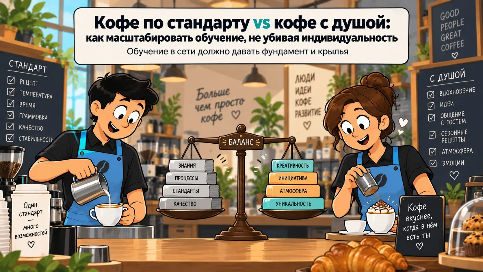 Кофе по стандарту vs кофе с душой⚖️ | Сетка — социальная сеть от hh.ru