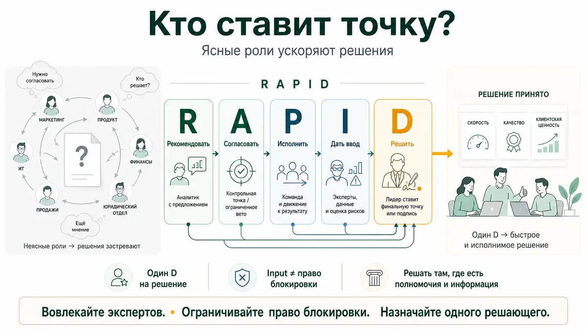 Кто ставит точку? Без ясных ролей решения застревают. | Сетка — социальная сеть от hh.ru