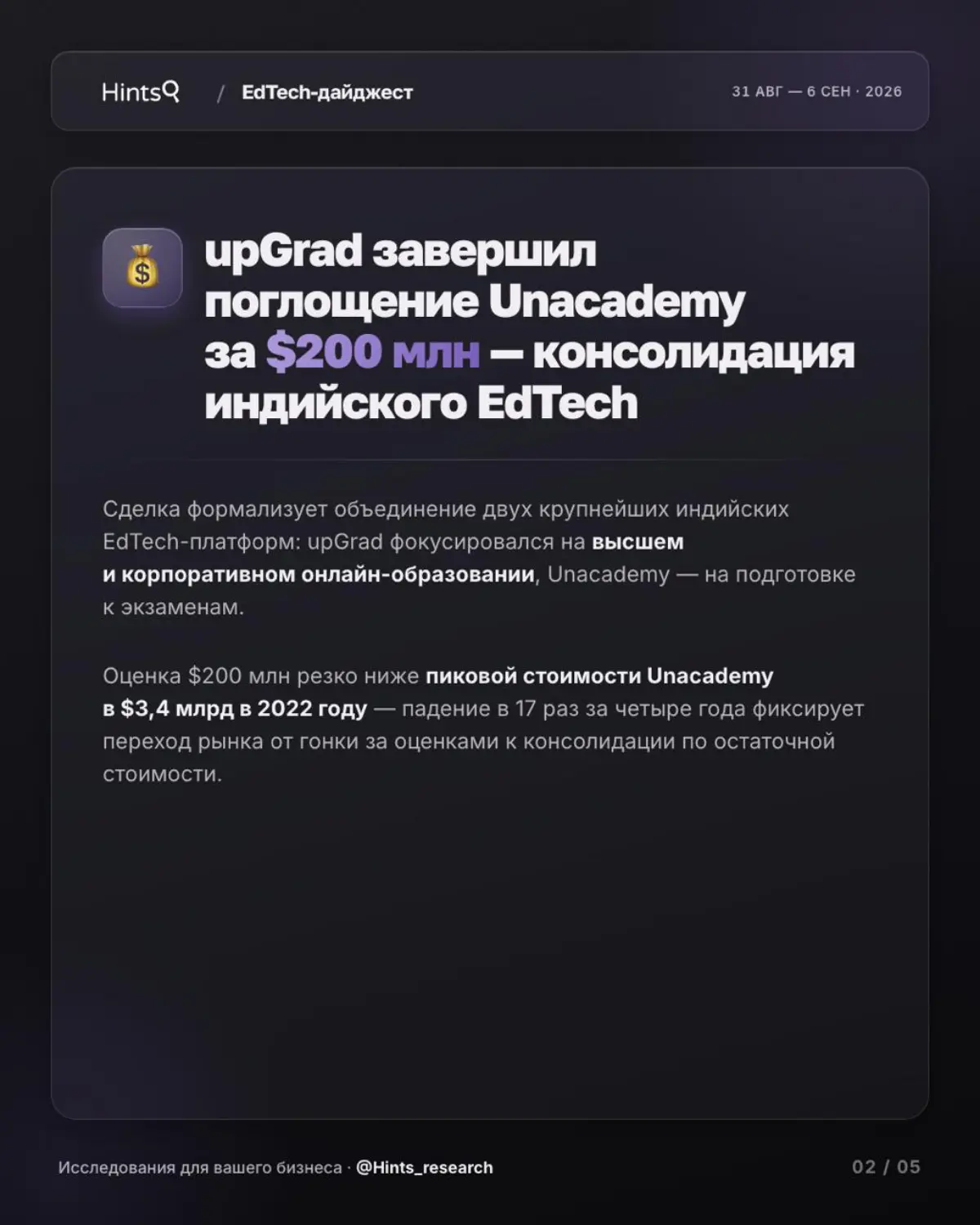Обзор рынка ЭдТех от Hints с новостями прошедшей недели | Сетка — социальная сеть от hh.ru