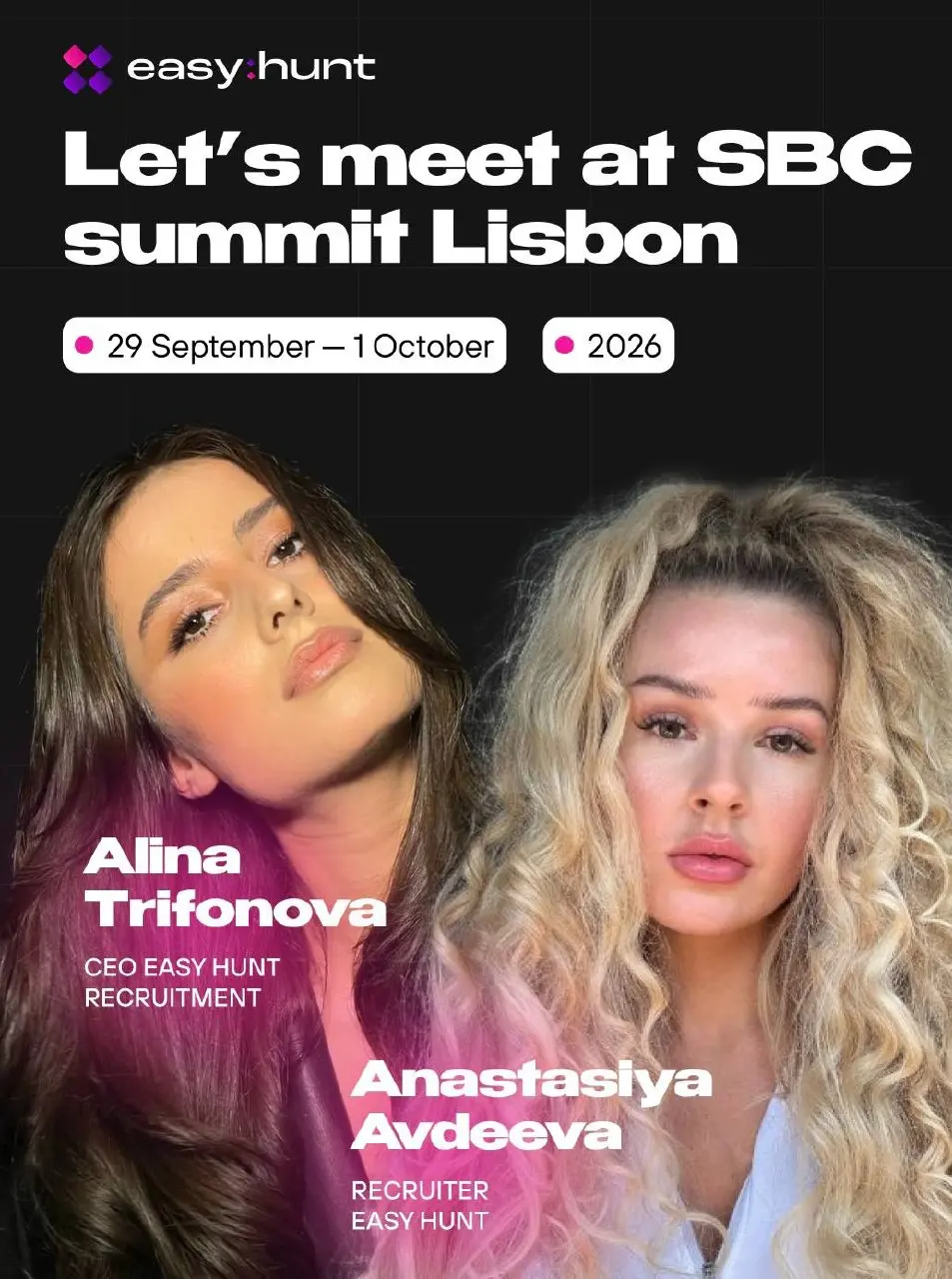 ✈️ Easy Hunt едет в Лиссабон 🇵🇹
Через две недели команда Easy Hunt будет на конференции SBC Summit 2026.
Для нас такие конференции — это не только про стенды, встречи и визитки | Сетка — социальная сеть от hh.ru