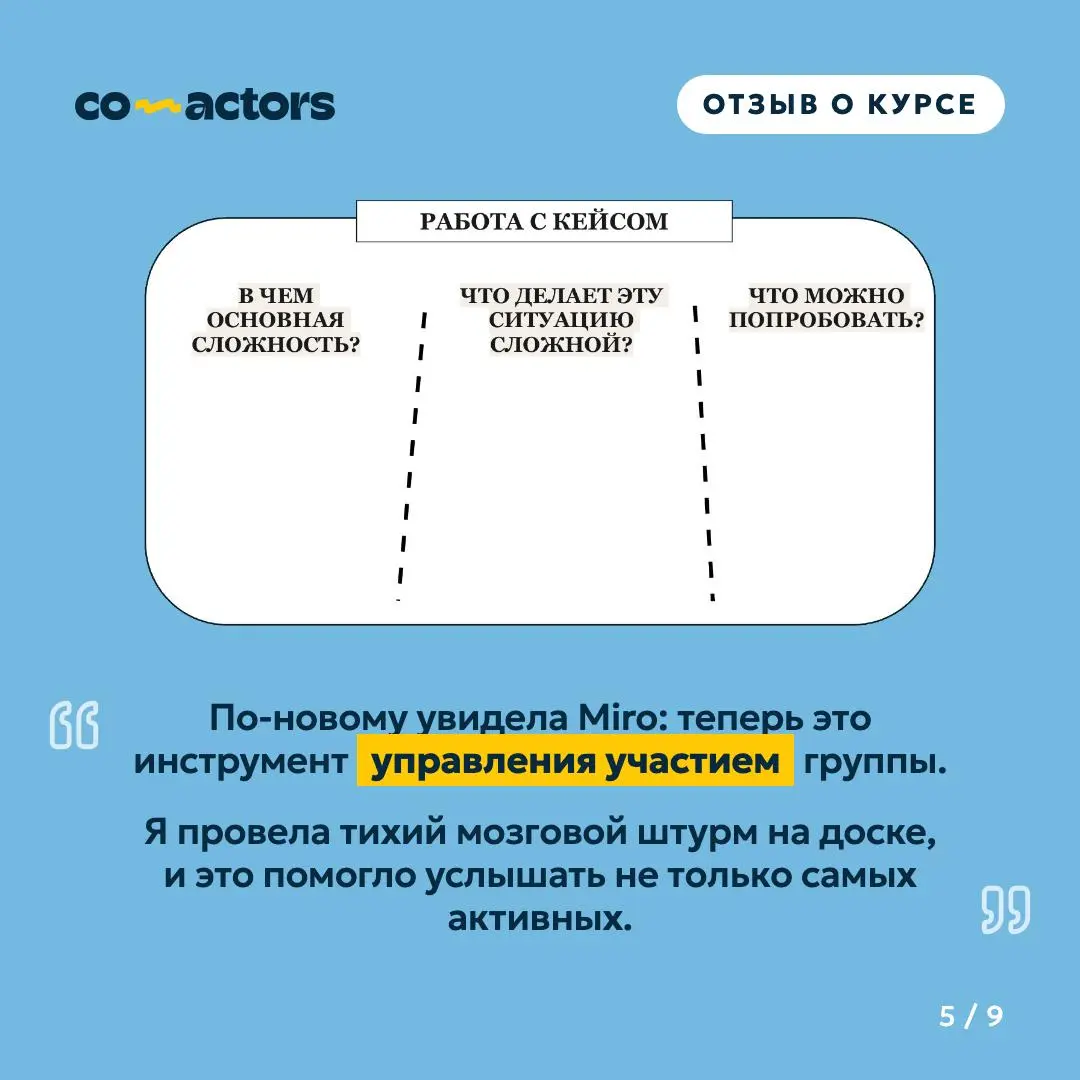 Больше нашего тренинга по фасилитации мы любим только отзывы о нём ❤️
Анастасия Евстигнеева, executive и командный коуч, PCC ICF, прошла курс и использовала новые фасилитационные инструменты в своих f... | Сетка — социальная сеть от hh.ru