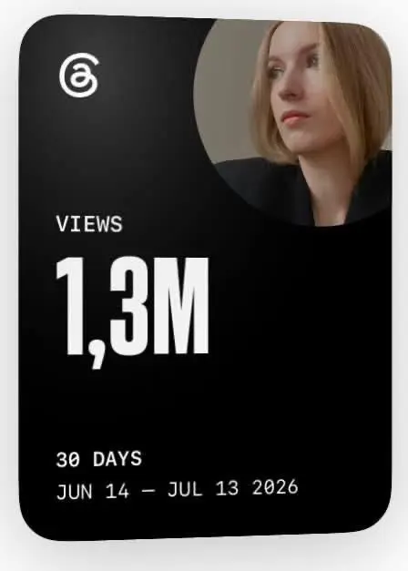 В Threads я набрала 1,3–1,8 млн охватов, получила партнёрства и клиентов на разборы - во многом благодаря @alisherbebidov | Сетка — социальная сеть от hh.ru