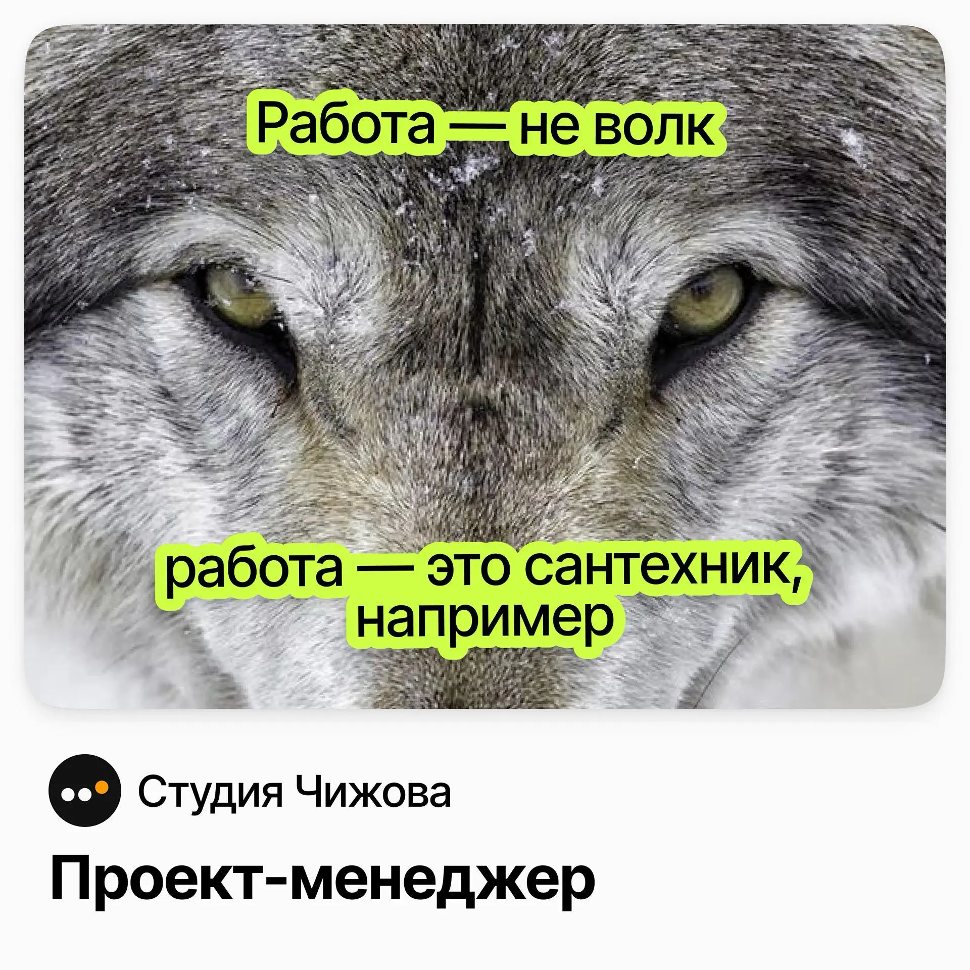 ✍️ Проект-менеджер / Студия Чижова
Студия Чижова — одно из ведущих SMM-агентств России, ведёт соцсети крупных брендов вроде Тинькофф, Яндекса и SOKOLOV | Сетка — социальная сеть от hh.ru