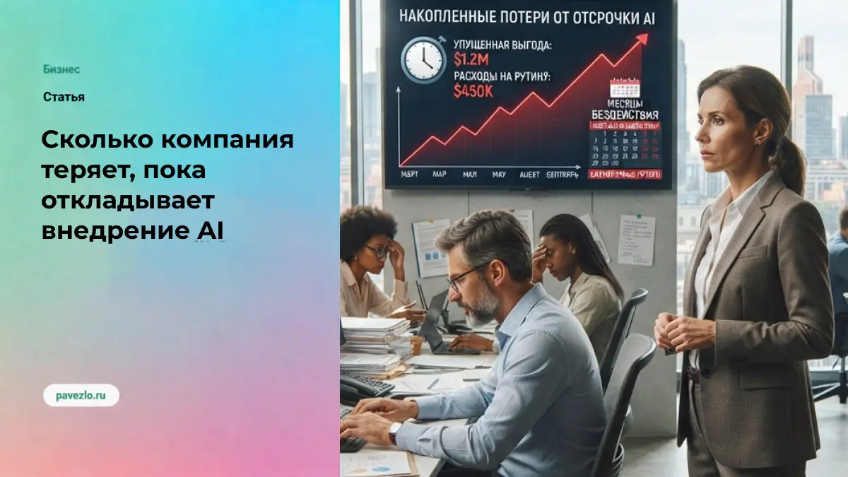 Сколько компания теряет, пока откладывает внедрение AI | Сетка — социальная сеть от hh.ru