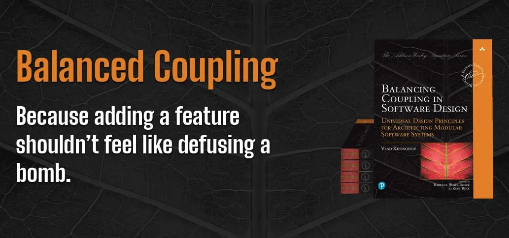 А что с чтением?
Сейчас читаю "Balancing coupling" Хононова - что-то прям захотелось, интересно | Сетка — социальная сеть от hh.ru