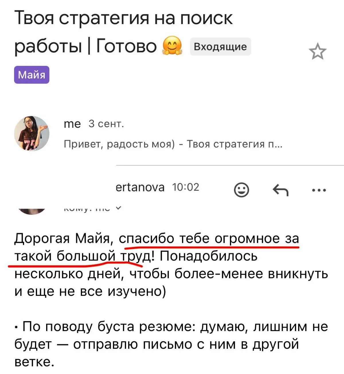 Клиентка увидела свою стратегию на поиск работы | Сетка — социальная сеть от hh.ru