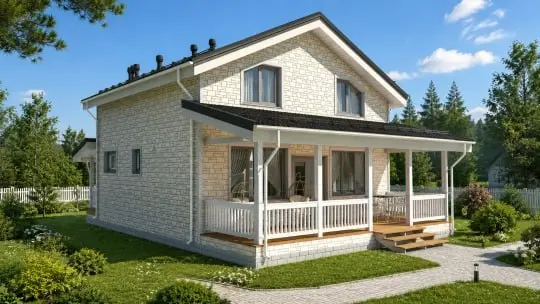 🏡 Большой дом на 5–6 сотках: «Сибиряк К140-2»
Маленький участок — не приговор. Если хочется и дом, и парковку, и баню с газоном — двухэтажка часто выручает | Сетка — социальная сеть от hh.ru