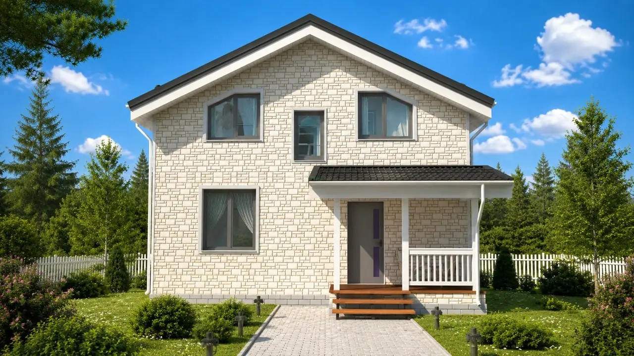 🏡 Большой дом на 5–6 сотках: «Сибиряк К140-2»
Маленький участок — не приговор. Если хочется и дом, и парковку, и баню с газоном — двухэтажка часто выручает | Сетка — социальная сеть от hh.ru