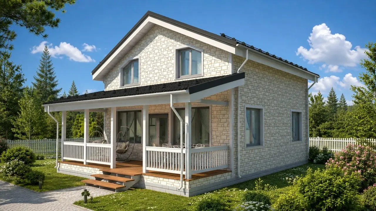🏡 Большой дом на 5–6 сотках: «Сибиряк К140-2»
Маленький участок — не приговор. Если хочется и дом, и парковку, и баню с газоном — двухэтажка часто выручает | Сетка — социальная сеть от hh.ru