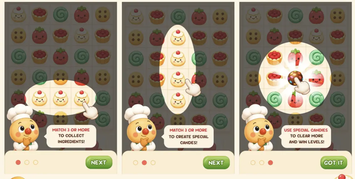 Candy Pop — Дизайн интерфейса для match-3 игры | Сетка — социальная сеть от hh.ru