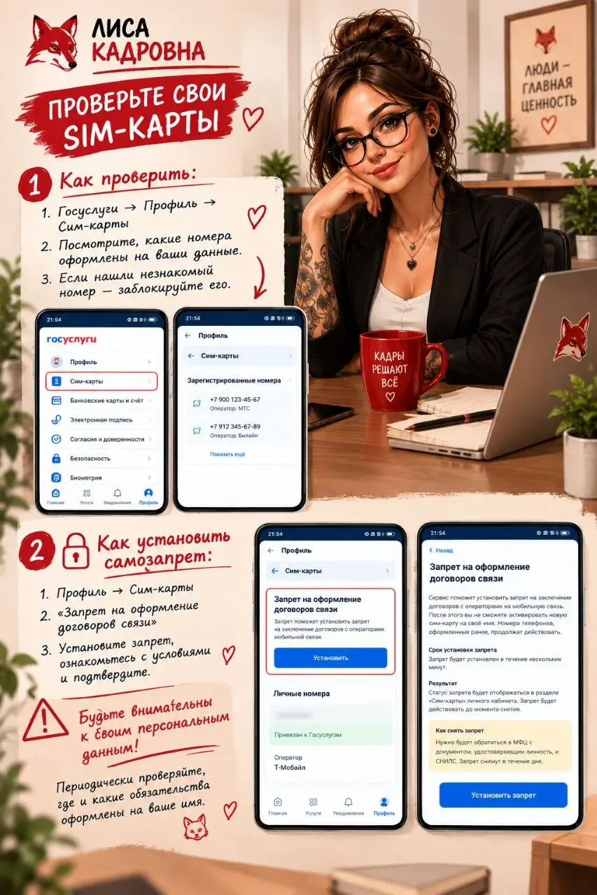 🦊 ЛИСА КАДРОВНА СОВЕТУЕТ: ПРОВЕРЬТЕ СВОИ SIM-КАРТЫ | Сетка — социальная сеть от hh.ru