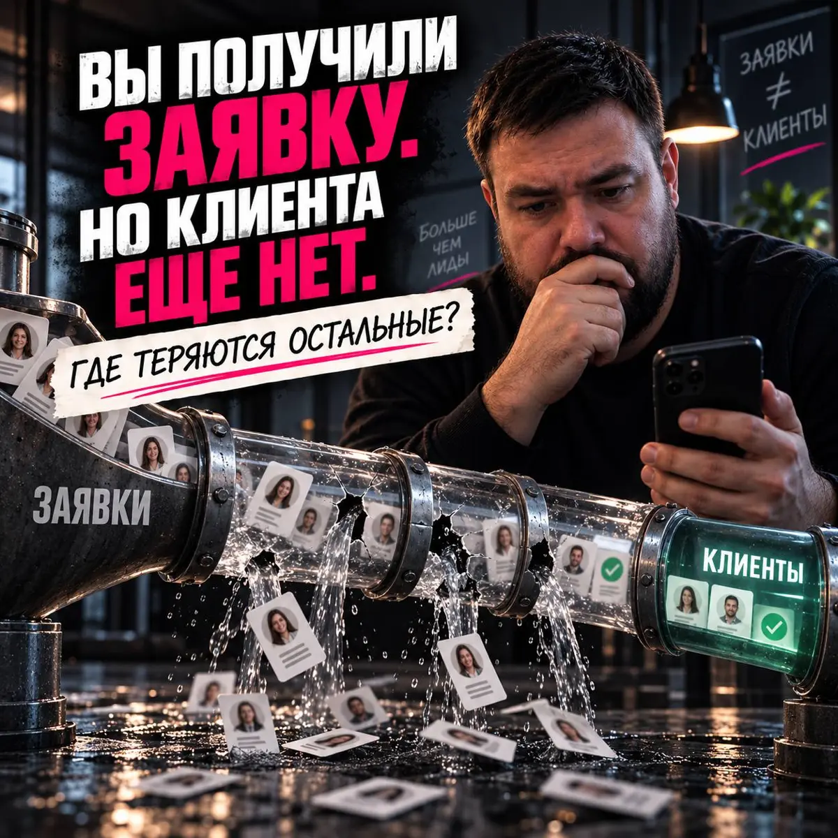 ЗАЯВКА ≠ КЛИЕНТ.
ВОТ ГДЕ ТЕРЯЮТСЯ ПРО*АЖИ | Сетка — социальная сеть от hh.ru