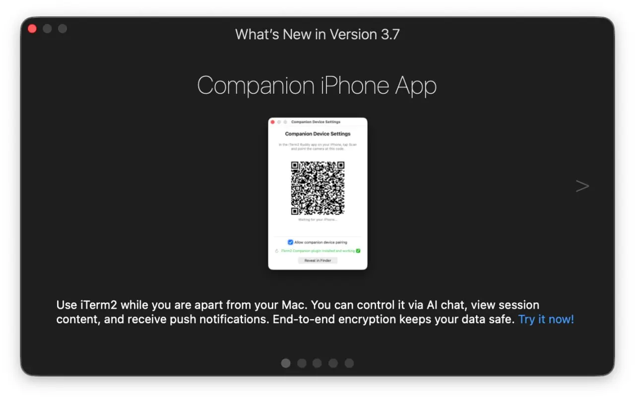 iTerm2 3.7.0: iOS-компаньон, AI-оркестрация и вкладки как в браузере
iTerm2 докатился до мажорной версии 3.7.0 | Сетка — социальная сеть от hh.ru