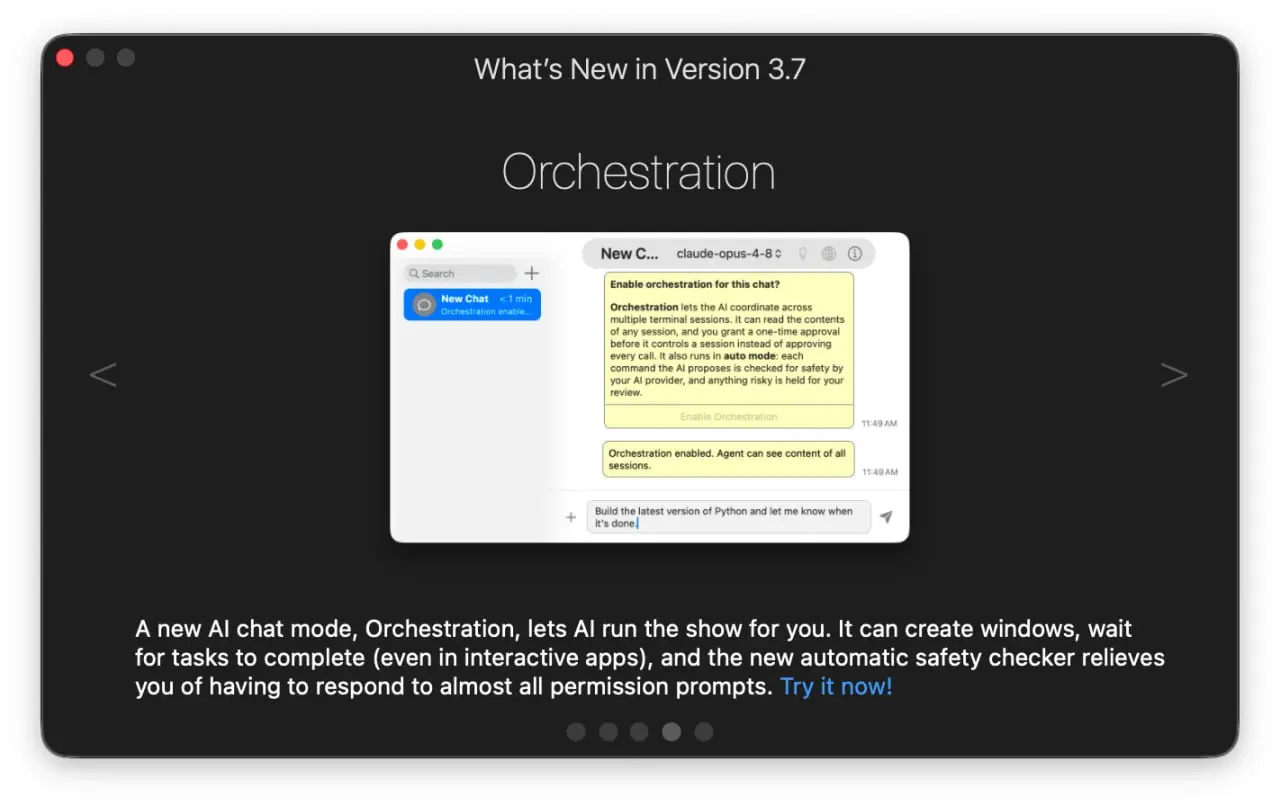 iTerm2 3.7.0: iOS-компаньон, AI-оркестрация и вкладки как в браузере
iTerm2 докатился до мажорной версии 3.7.0 | Сетка — социальная сеть от hh.ru