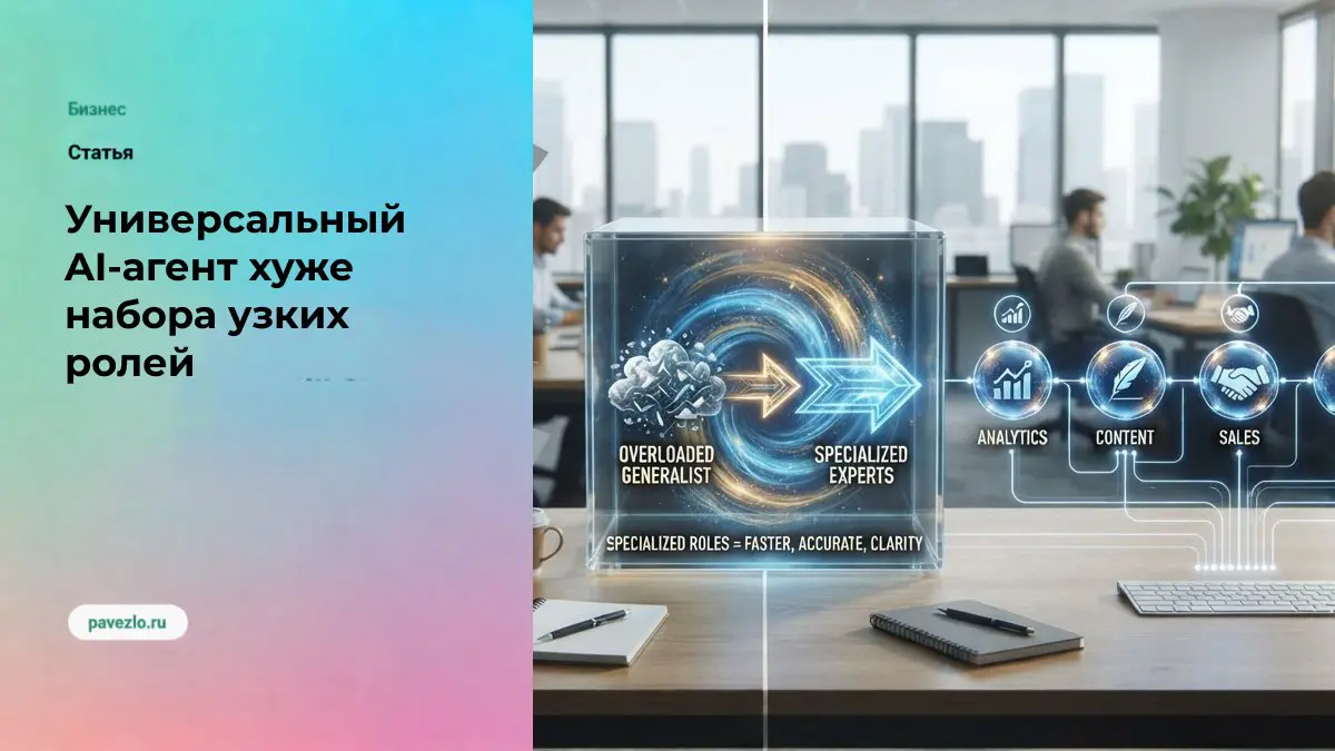 Почему один универсальный AI-агент хуже набора узких ролей | Сетка — социальная сеть от hh.ru