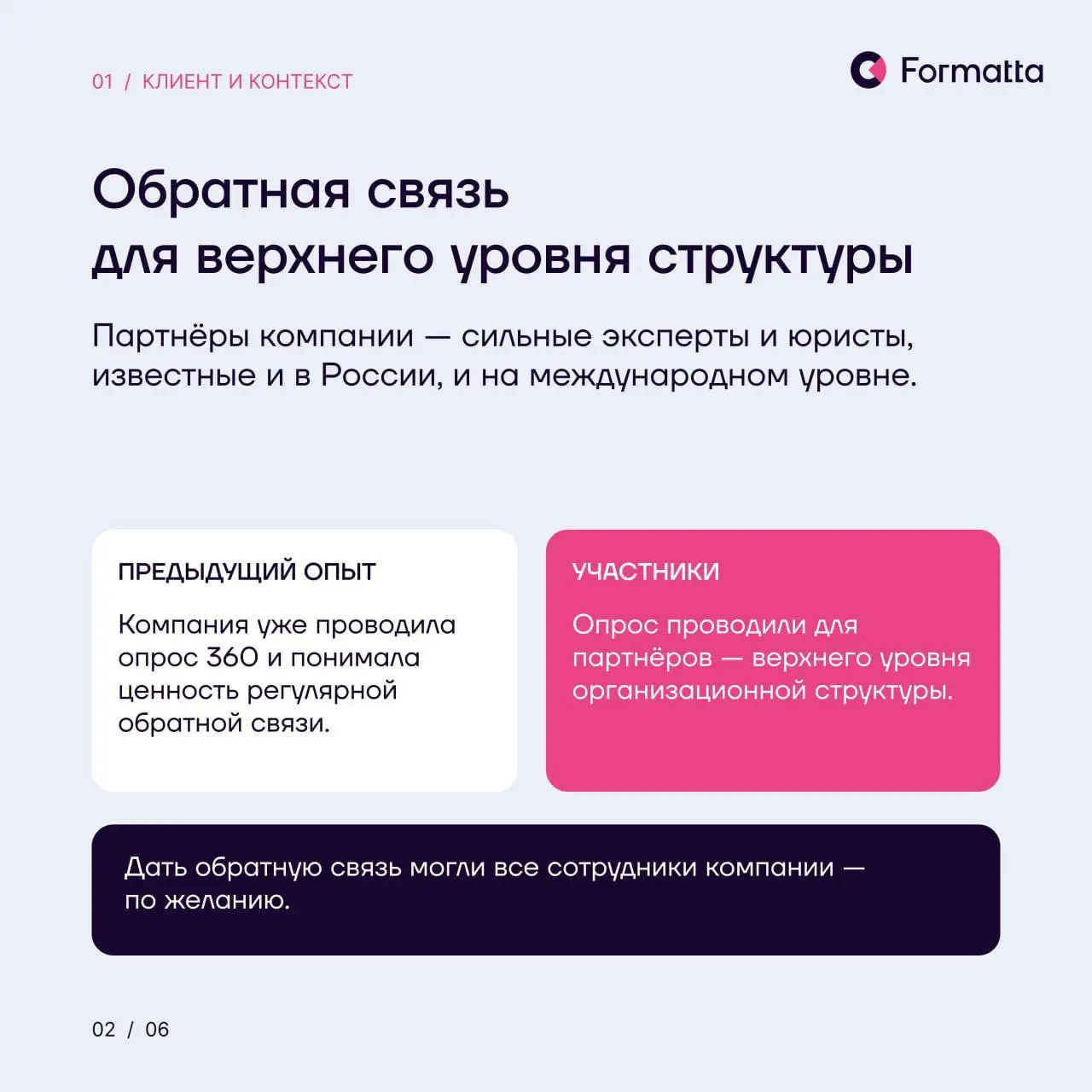В проекте для консалтинговой компании в сфере юридических услуг мы адаптировали опрос 360 под разные уровни участников и добавили блок деструкторов — поведенческих проявлений, которые могут мешать вза... | Сетка — социальная сеть от hh.ru