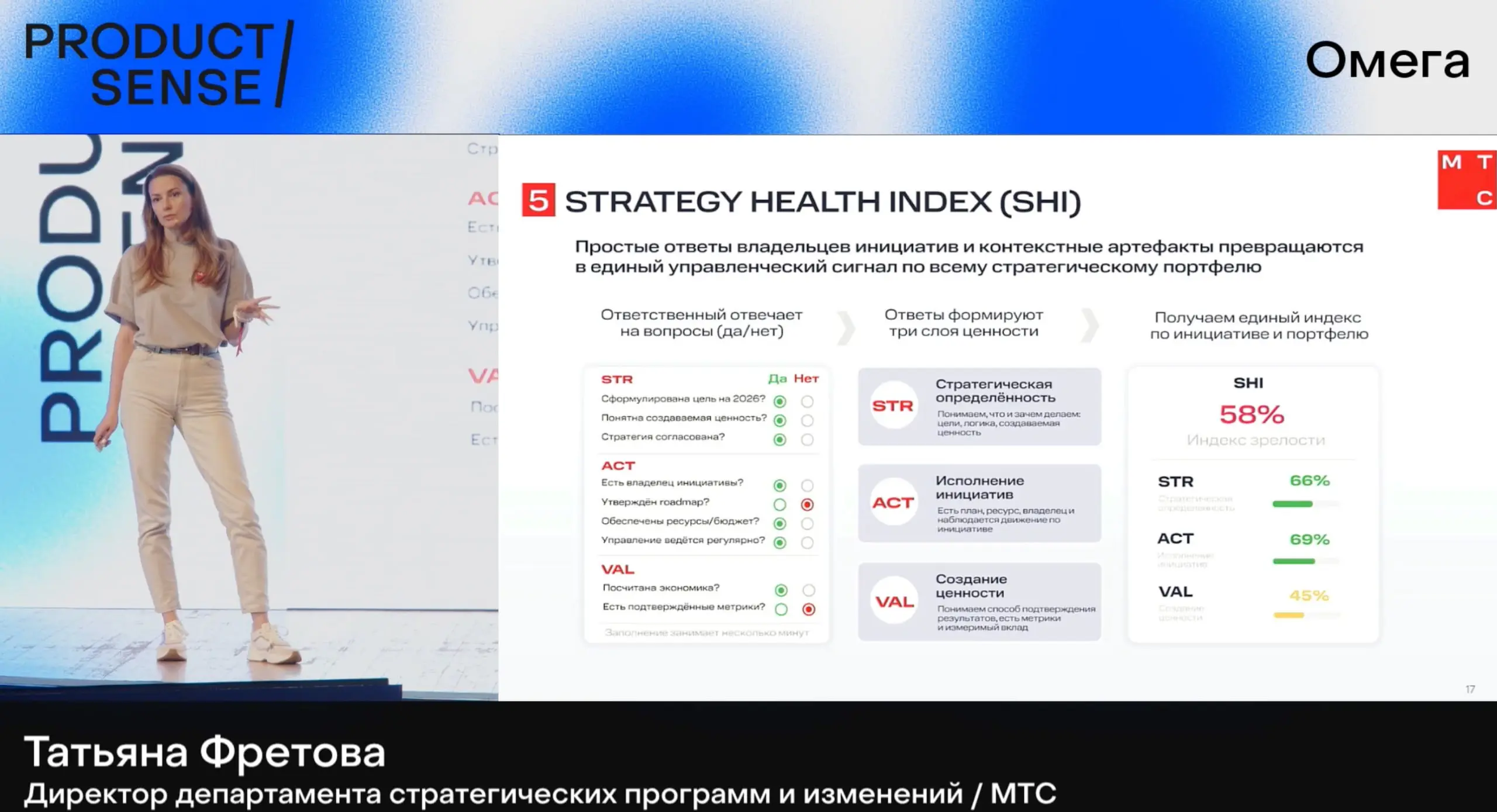 Следующий спикер Татьяна Фретова, директор департамента стратегических программ и изменений МТС | Сетка — социальная сеть от hh.ru