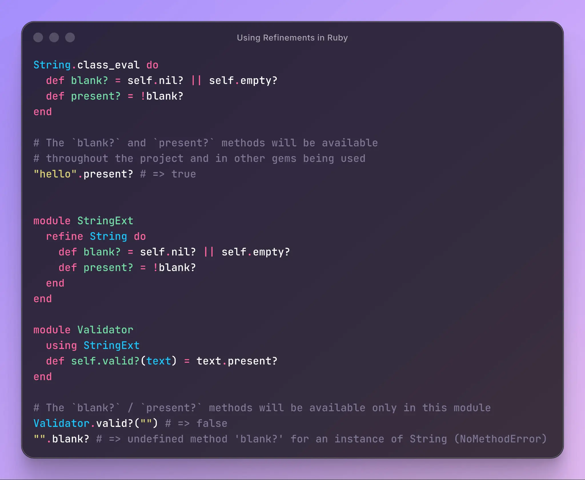 Использование Refinements в Ruby | Сетка — социальная сеть от hh.ru