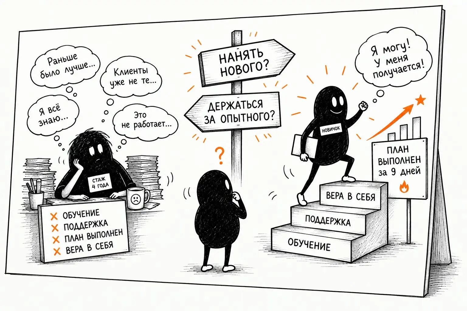 Нанять нового сотрудника или держаться за опытного старичка? | Сетка — социальная сеть от hh.ru