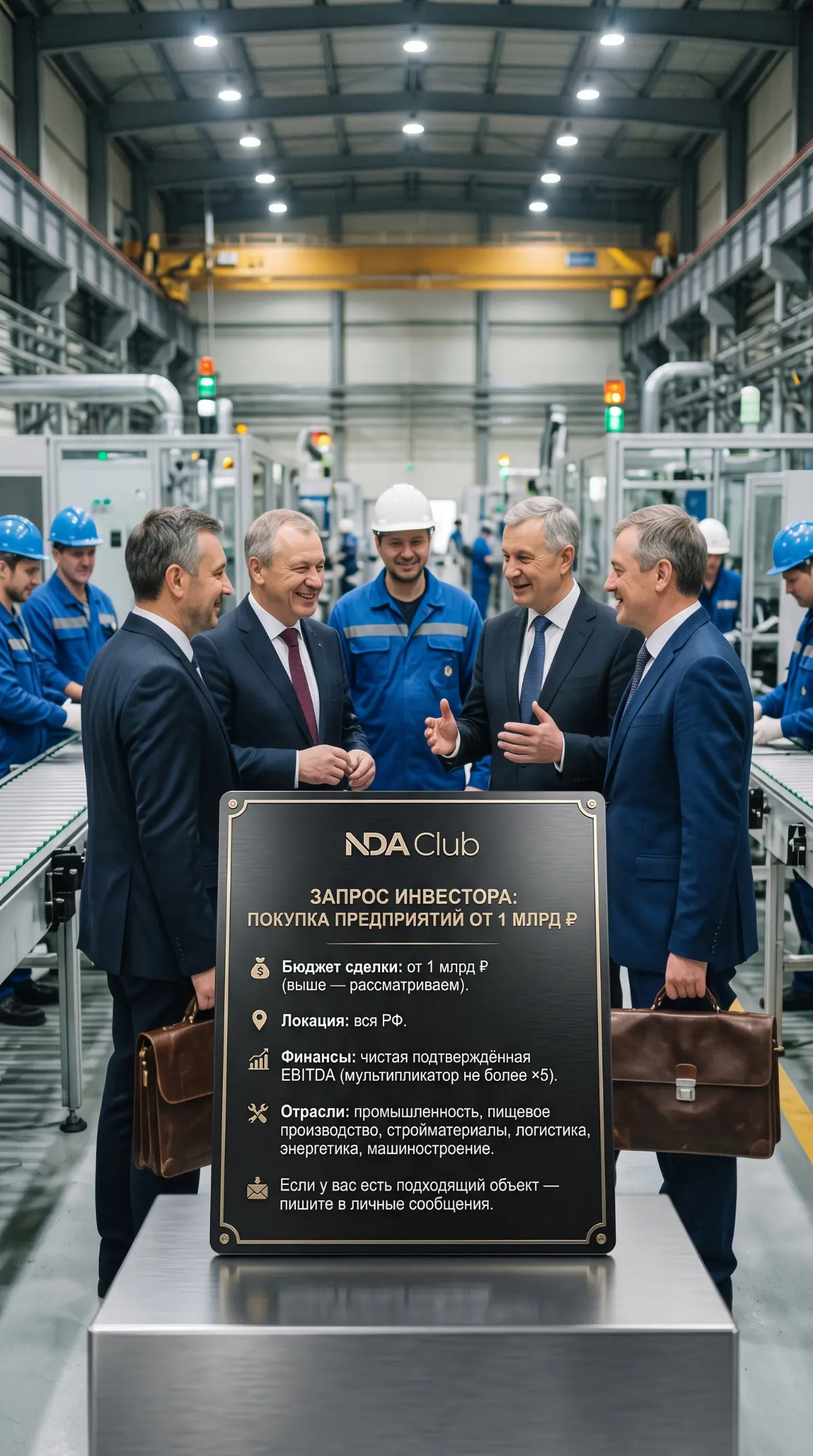 Запрос инвестора: покупка предприятий от 1 млрд ₽ | Сетка — социальная сеть от hh.ru