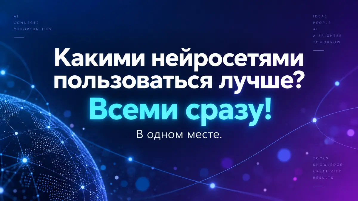 Какими ИИ пользоваться ? - Всеми сразу. В одном месте. | Сетка — социальная сеть от hh.ru